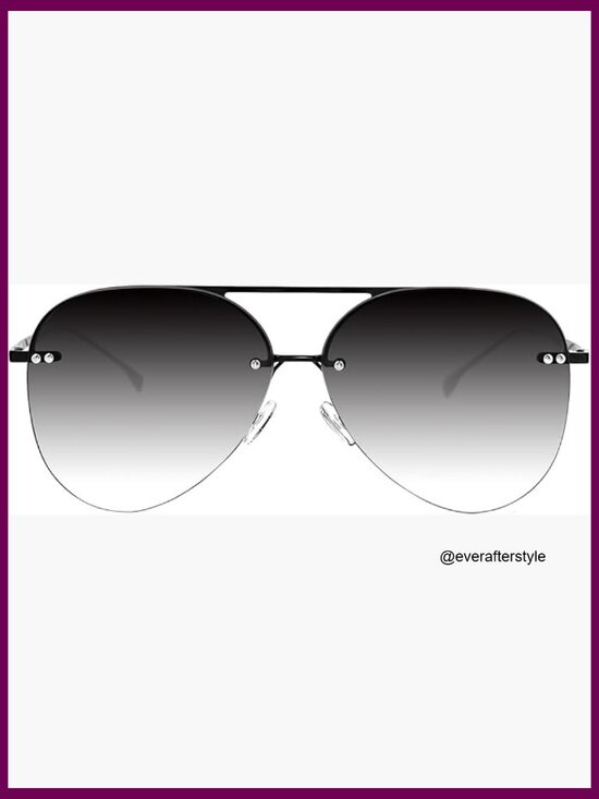 Stainless Steel Rimless Aviator Sunglasses Oversized UV400 Protection main image 6